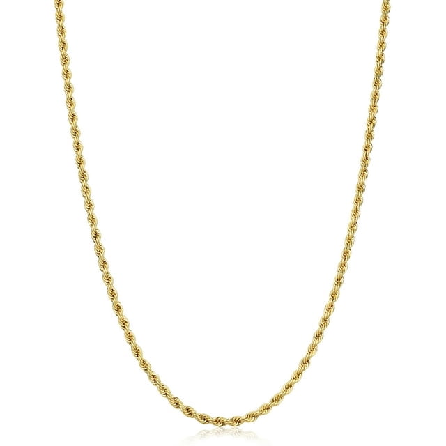 Xiao Hua Collar de cadena chapado en oro macizo de 14 k (2,1 mm, 45,7 cm)