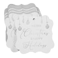 thumbnail image 3 of Inkdotpot Pack Of 50 Real Silver Foil Bracket Shape Paper Tags Merry Christmas & Happy Text Favor Hang Tags, 3 of 7