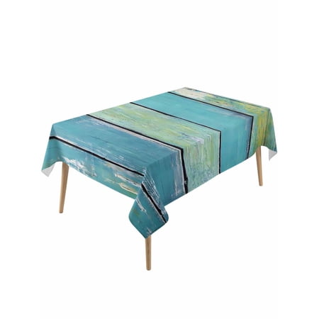 Abstract Broad Table Cloth 54x108 Inch Rectangle Vintage Blue Wood Grain Impressionist Waterproof Tablecloth Washable Table Cover for Party Picnic Dinner Decor