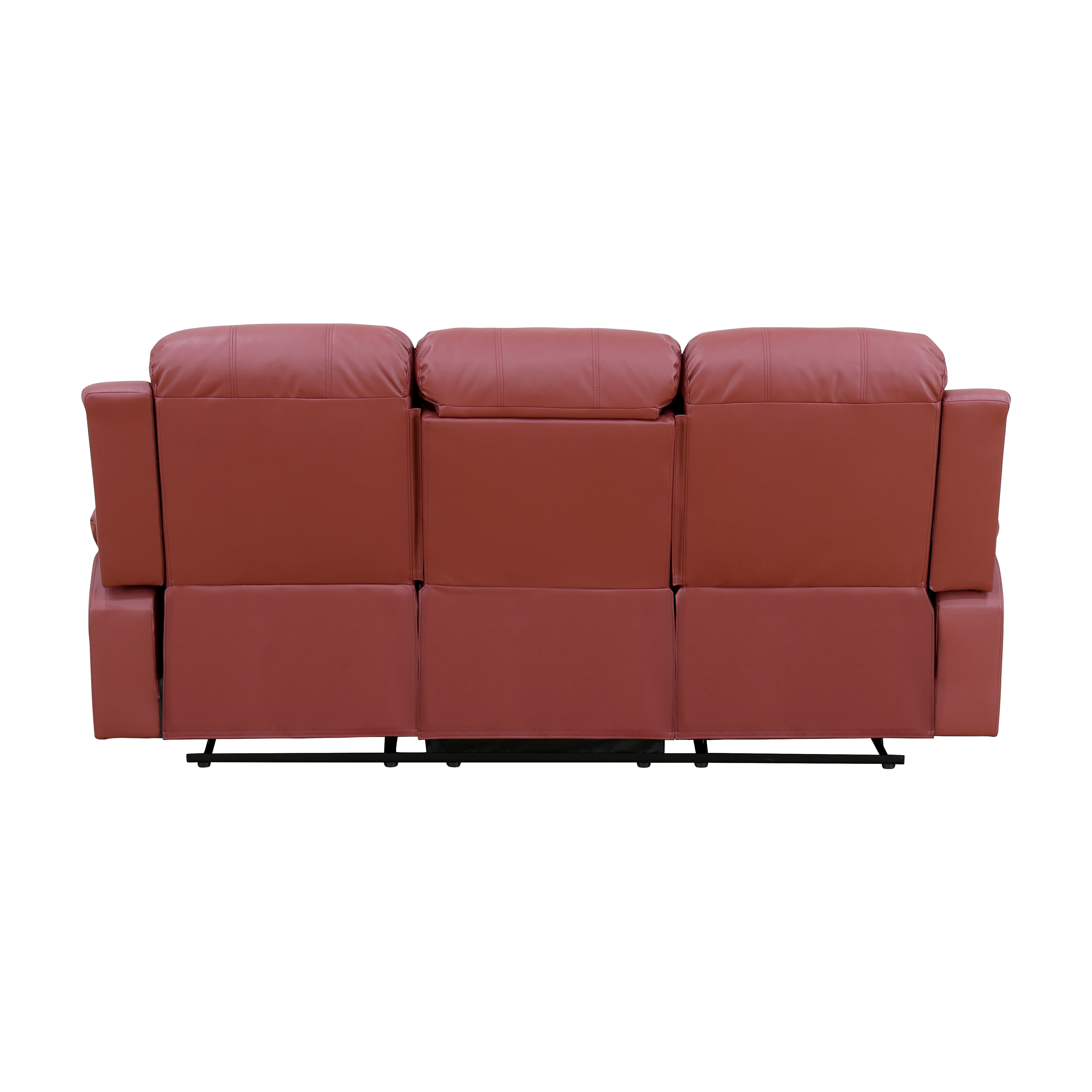 Semi PU and PVC 3-Seat Sofa - Modern Sofa with Intelligent Functions, Storage Bucket, and Reversible Coffee Table for Living Room