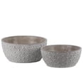 thumbnail image 1 of Collection Tendances Urbaines Pot Rond en Ciment 54110 avec Cercle Concentrique Peint en Relief, Gris - Lot de 2, 1 of 1