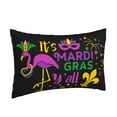 thumbnail image 2 of Binfone Mardi Gras With Flamingo Standard Size Pillowcase, Long Staple Pure Cotton Envelope Closure Pillow Cover,14"X20", 2 of 9