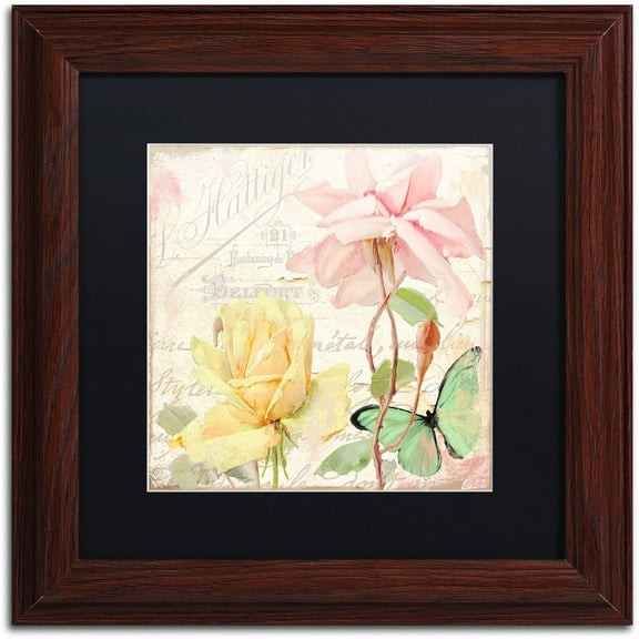 Trademark Fine Art "Florabella IV" Canvas Art by Color Bakery Black Matte, Wood Frame