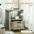 thumbnail image 4 of HOMCOM Farmhouse Side End Table with Storage Drawer, Open Shelf, 4 of 10