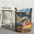 thumbnail image 7 of KLL Starry Sky White Horse Waterproof Foldable Laundry Hamper Bucket with Handles for Storage Bin,Kids Room,Home Organizer (Medium ), 7 of 7