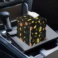 thumbnail image 7 of Psesaysky Waterproof Tissue Box Cover Square with Pumpkin Music Notes, PU Leather Tissue Box Holders ,Facial Paper Organizer Dispenser for Bathroom, Car, Office, 5.1"X5.1"X5.5", 7 of 7