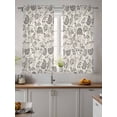 thumbnail image 2 of Grey Paisley Curtains 54 Inch Length, Sheer Curtains for Bedroom Living Room Window Boho Flower Botanical Leaf Branch Rod Pocket Voile Drapes Kitchen Curtains Small Half Window 52"x54" 2 Panels, 2 of 7