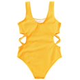 thumbnail image 3 of Grblisyd Girls Swimsuit Crew Neck Solid Color One Piece Swimwear Cut-Out Bathing Suit for Girls 10-12Y, 3 of 5