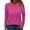 Hot Pink, variant on ChoXxx Women's Crew Neck Short Sleeve Loose Split Blouse Casual Top Red L