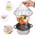 thumbnail image 4 of Clearance! WAFJAMF Deep Fry Basket 304 Stainless Steel Multi Function Foldable Chef Cooking Basket Flexible Kitchen Tool For Food Washing Fruits Vegetables 304 Silver, 4 of 8