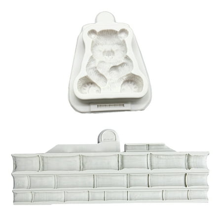 

2 Pieces Bamboo and Panda Shape Silicone Material Mold Fondant Cake Decoration