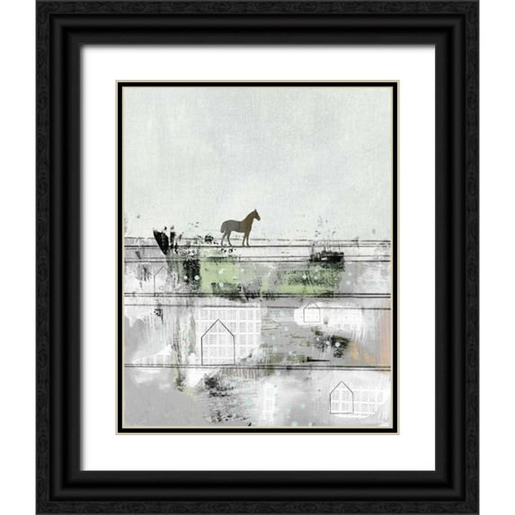 Ogren, Sarah 26x32 Black Ornate Wood Framed with Double Matting Museum Art Print Titled - The Brown Horse