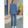 thumbnail image 3 of PRETTYGARDEN Women's Two Piece Lounge Sets Matching Long Sleeve Shirts Wide Leg Pants Tracksuits Travel Outfits Fall Clothes, 3 of 10