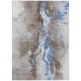 thumbnail image 2 of HomeRoots 618527 5 x 8 ft. Taupe & Blue Abstract Washable Indoor & Outdoor Rectangle Area Rug, 2 of 5