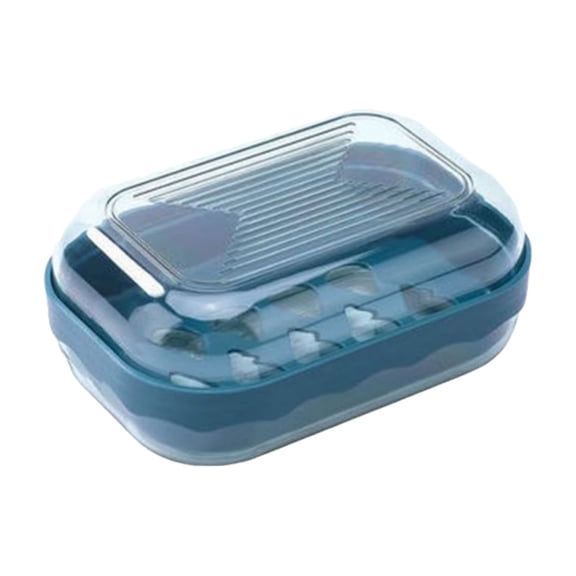 Travel Soap Case with Lid,Leakproof Soap Holder with Drainage Layer,Travel Soap Containers, Portable Soap Dish for Camping, Gym, Bathroom,Kitchen,Dormitory,Hotel,5''x3.46''x2.16''(Blue)