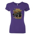 thumbnail image 2 of 1990 Vintage Garage Customs Hot Rod Classic Car Cars and Trucks Womens Slim Fit Junior Tee, Purple Rush, 2XL, 2 of 3