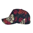 thumbnail image 5 of Balery Roses Skulls Baseball Cap For Women Men,Adjustable Size For Running Workouts And Outdoor Activities All Seasons, 5 of 9