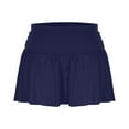 thumbnail image 4 of Oplxuo Womens Mini Skirt Casual Fold Over Low Waist Pleated Tennis Athletic Skorts Ruffle Skirts, 4 of 5