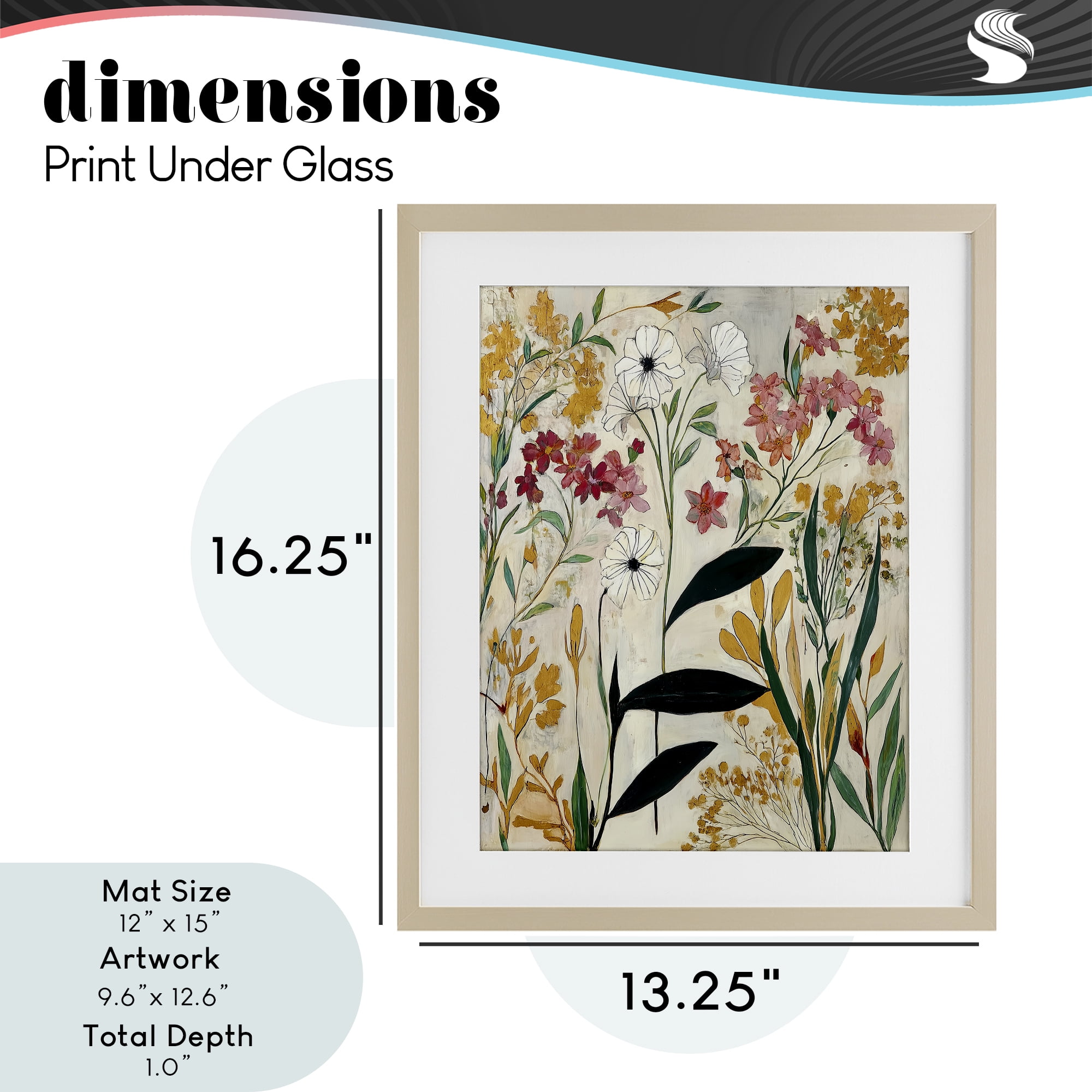 Vintage Playful Botanicals Birch Framed Print Under Glass, design by Annabelle Hall