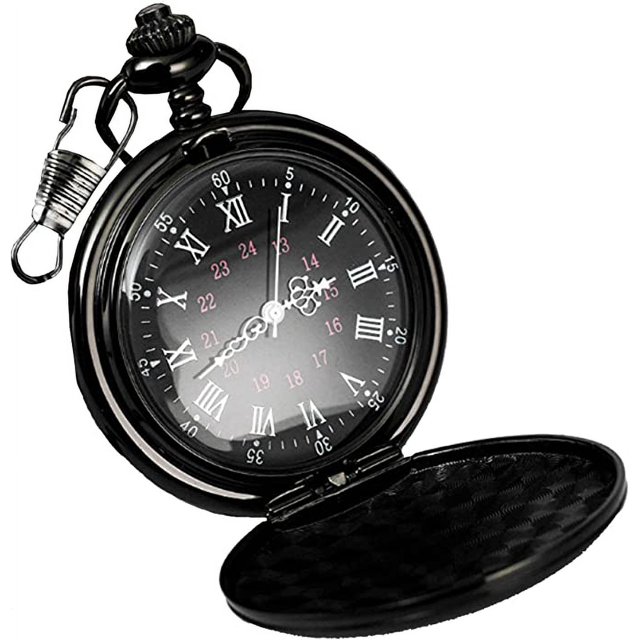 1 pieza Reloj de bolsillo vintage de cuarzo con cadena corta para hombre y mujer, reloj de bolsillo antiguo de cuarzo con cadena de acero, Día del Padre