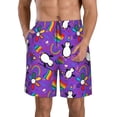 thumbnail image 1 of Balery Rainbow Lgbt Penguin Traje de Baño Estilo Hawaiano para Hombre, Shorts de Secado Rápido con Bolsillos-Small, 1 of 6
