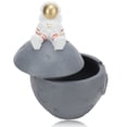 thumbnail image 5 of Cenicero de astronauta con tema de luna dorada, Material de resina, Cenicero portátil decorativo de gran capacidad con tapa para oficina en casa, 5 of 5