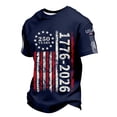 thumbnail image 3 of Rggeeun Men'S T-Shirts Stars And Stripes Graphic 250 Years 1776-2026 Print Celebrate Anniversary Short Sleeve Crew Neck For 4th Of July Community Picnic Freedom Tee,Navy,L, 3 of 5