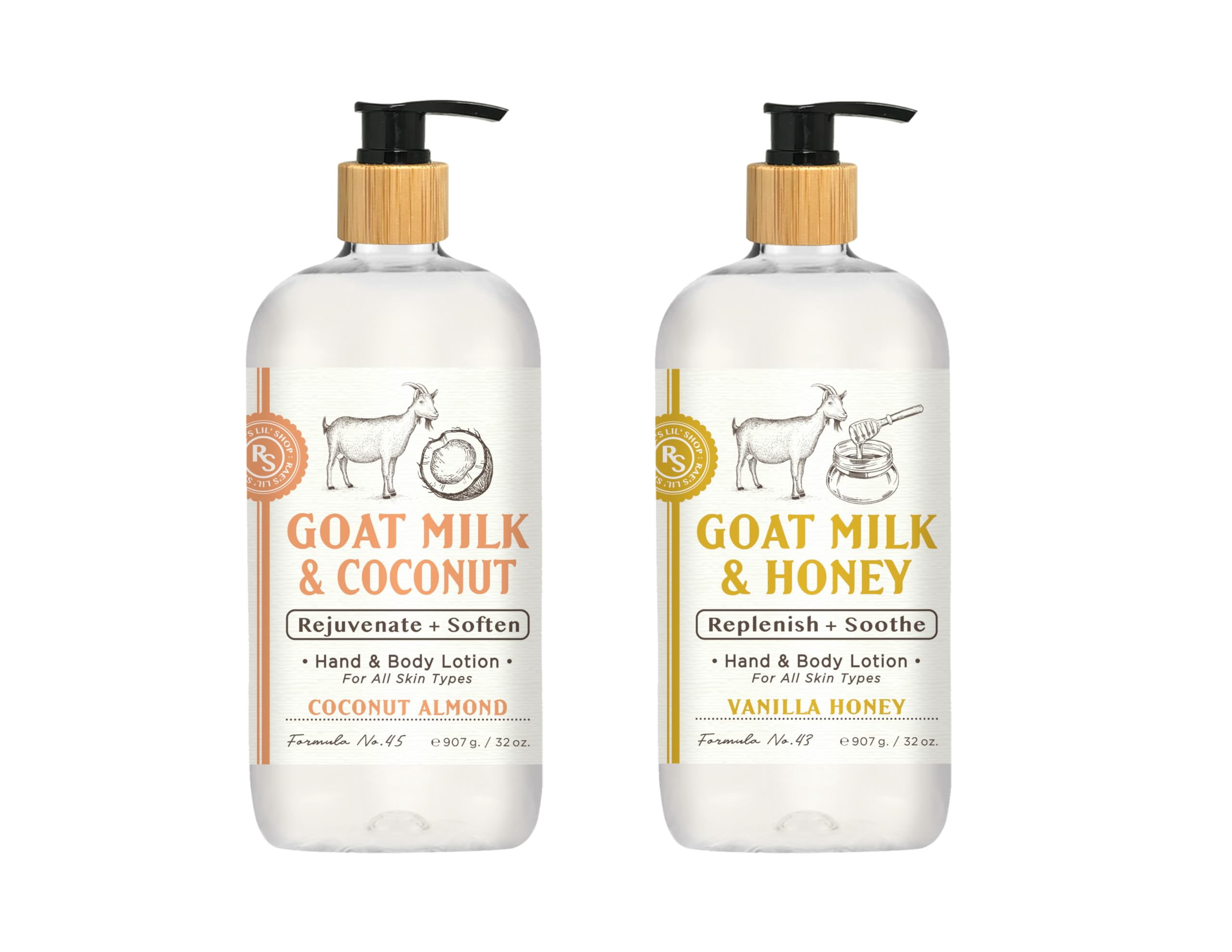 Raes Lil Shop Goats Milk Hand & Body Lotion, Coconut Almond and
