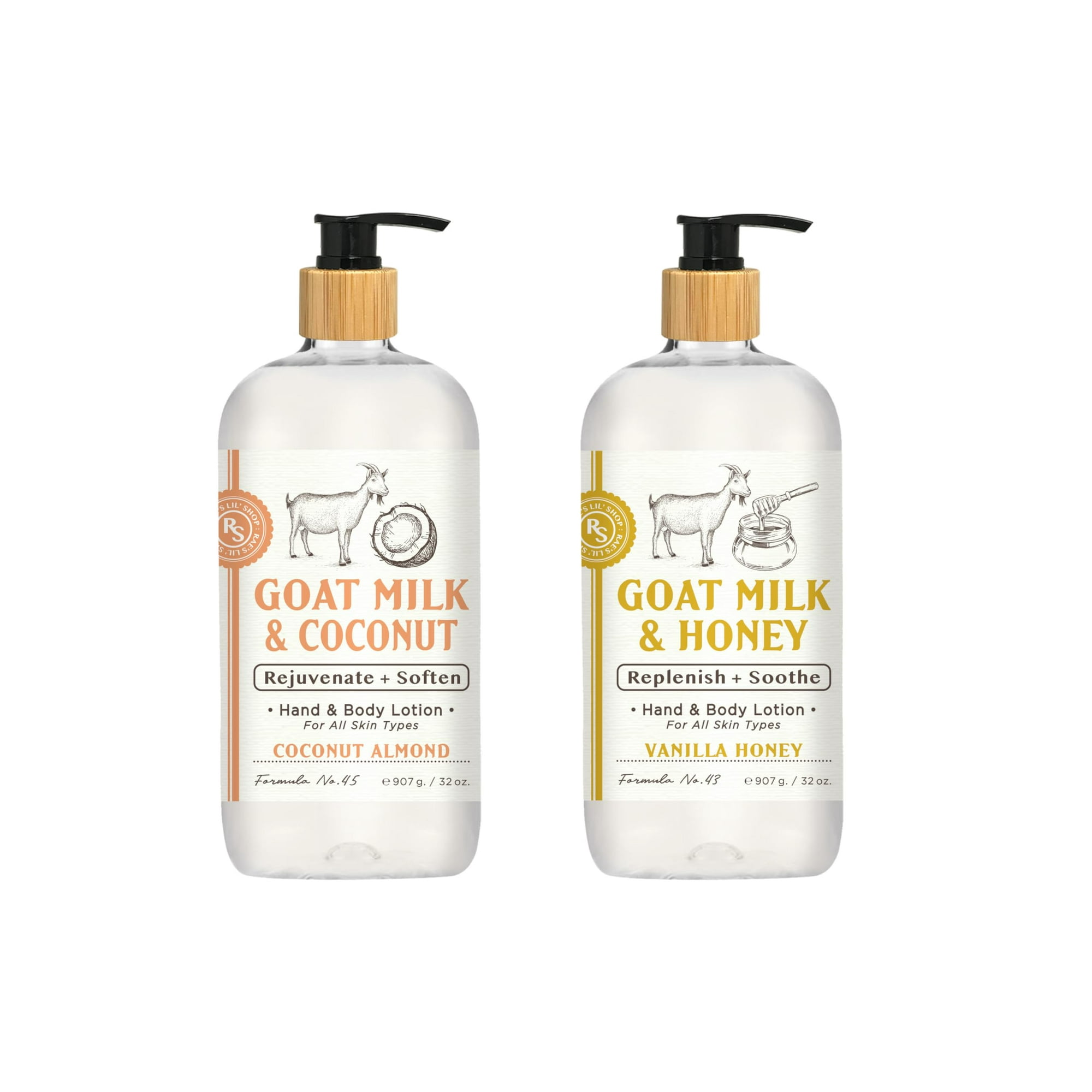 Raes Lil Shop Goats Milk Hand & Body Lotion, Coconut Almond and