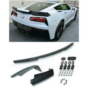 Extreme Online Store Replacement for 2014-2019 Chevrolet Corvette C7 All Models | Z06 Z07 Stage 2 Style Rear Trunk Lid Wing Spoiler (ABS Plastic - Primer Black)