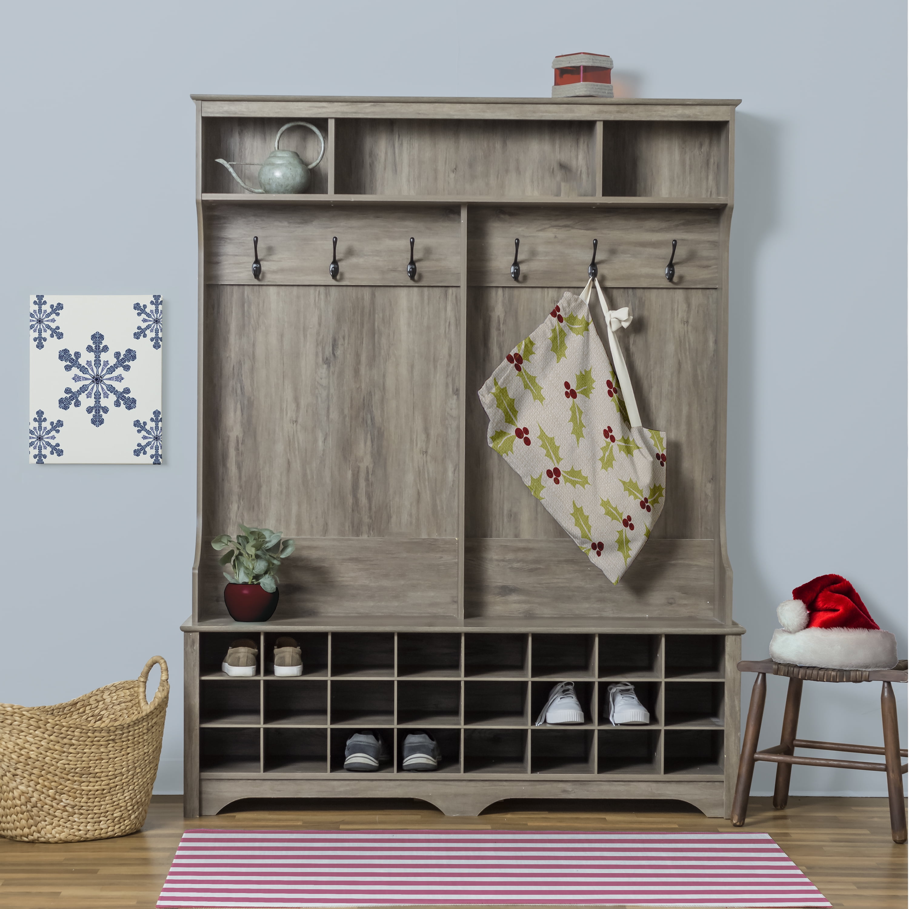 Simply Daisy Allover Holly 18 x 29 in Lime Green Laundry Bag