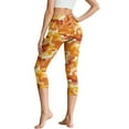 thumbnail image 2 of SCRAWLGOD Yellow Camouflage Print Yoga Capris for Women 4 Way Stretch Yoga Pants Active Lightweight Non See Through Yoga Pants Leggings with Pockets for Running Cycling, S, 2 of 7