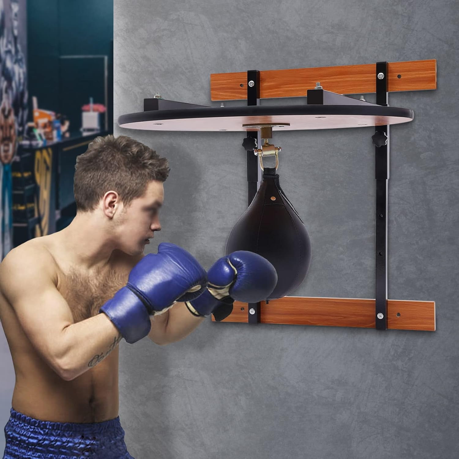 Heavy Duty Adjustable Speed Bag Platform Kit 24" Professional Wall Mounted Punching Ball Speed Bag Kit for Boxing Training Exercise Fitness