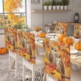 thumbnail image 2 of Fall Chair Covers Set of 4 Yellow Maple Leaves Owls Branch Fruits Chair Back Covers Stretch Removable Washable Slipcovers Protector for Dining Room Kitchen Party Decor, 2 of 5