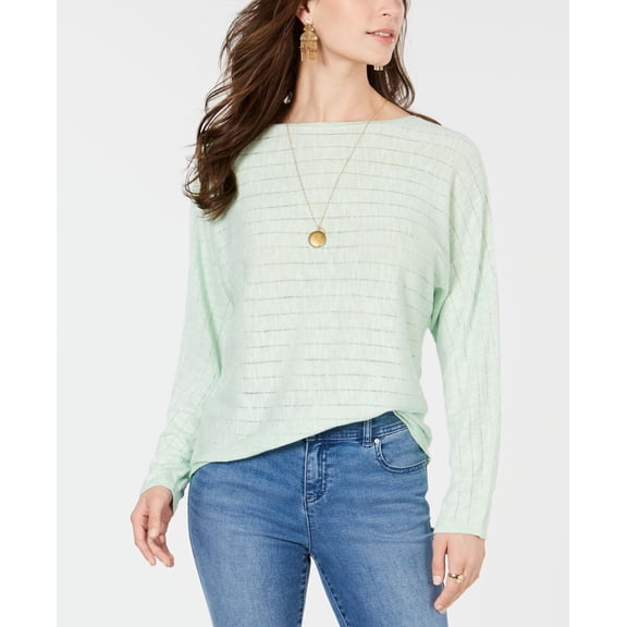 Style & Co Boat Neck Dolman Sleeve Sweater Mint Fizz XL