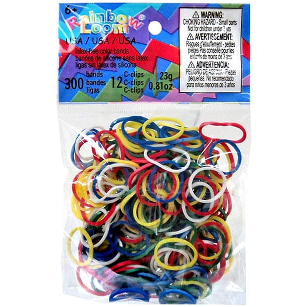 Rainbow Loom Confetti USA Mix Rubber Bands Refill Pack [300 ct ...