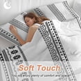 thumbnail image 4 of 3 Piece White Boho Duvet Cover Set Twin Size,Microfiber Comforter/Quilt Cover with Corner Ties and 2 Pillowcases,Farmhouse Simple Abstract Striped Geometric All Season Bedding with Zipper Closure, 4 of 8