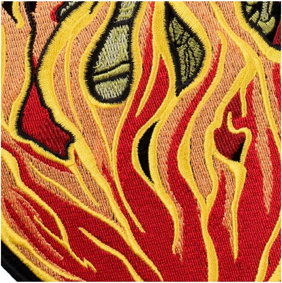 Hissing In Flames Cobra Head Patch, Snake Back Patches