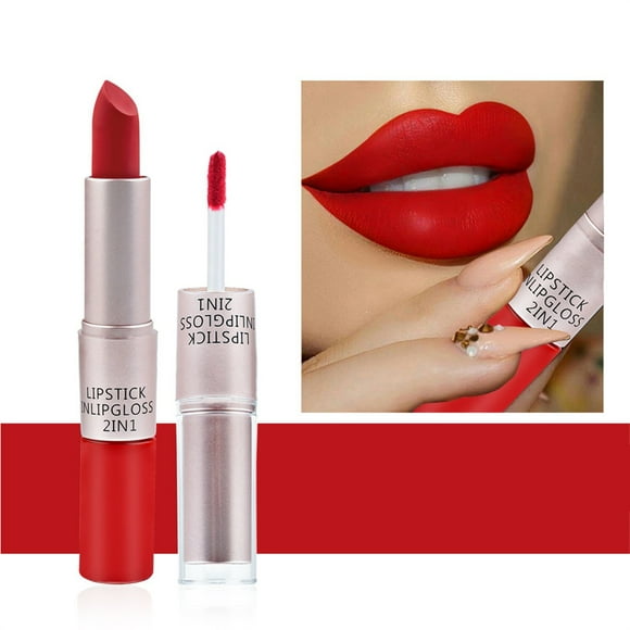 Clearance! ZTTD Lip Gloss Gloss Gloss Glaze Lipstick Lasting Lip Velvet 2 in 1 Long Lipstick Lip Liquid Lasting Lip Nude Lip Double Silky Long Velvet Glaze Lipstick