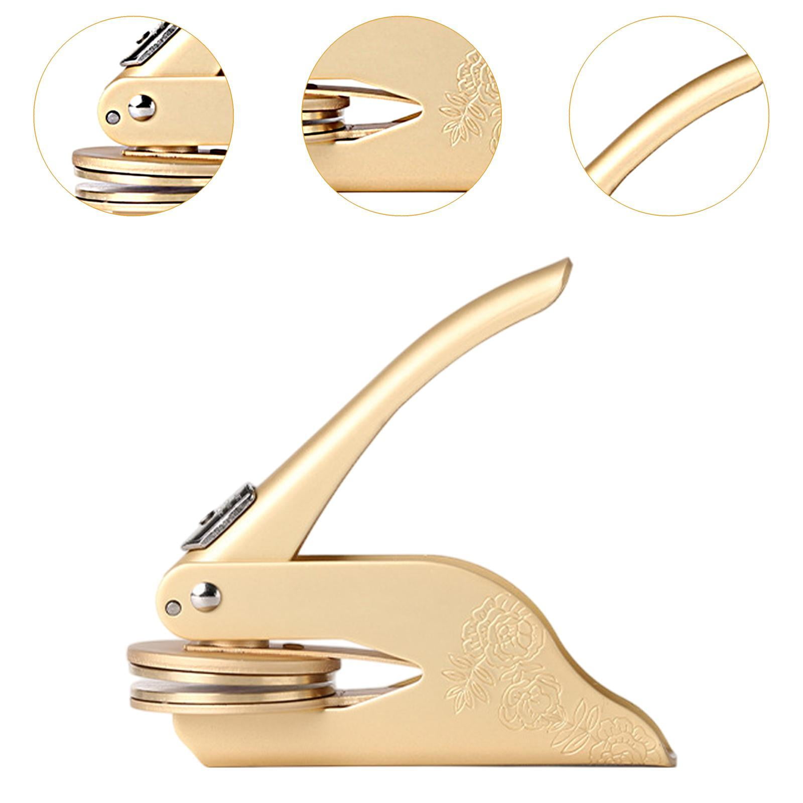 Tachiuwa Embosser Stamp Book Embosser Hand Tool Handheld Embossing Stamp Embosser Seal Stamp for Notepads Business Cards Napkin Paper Gold