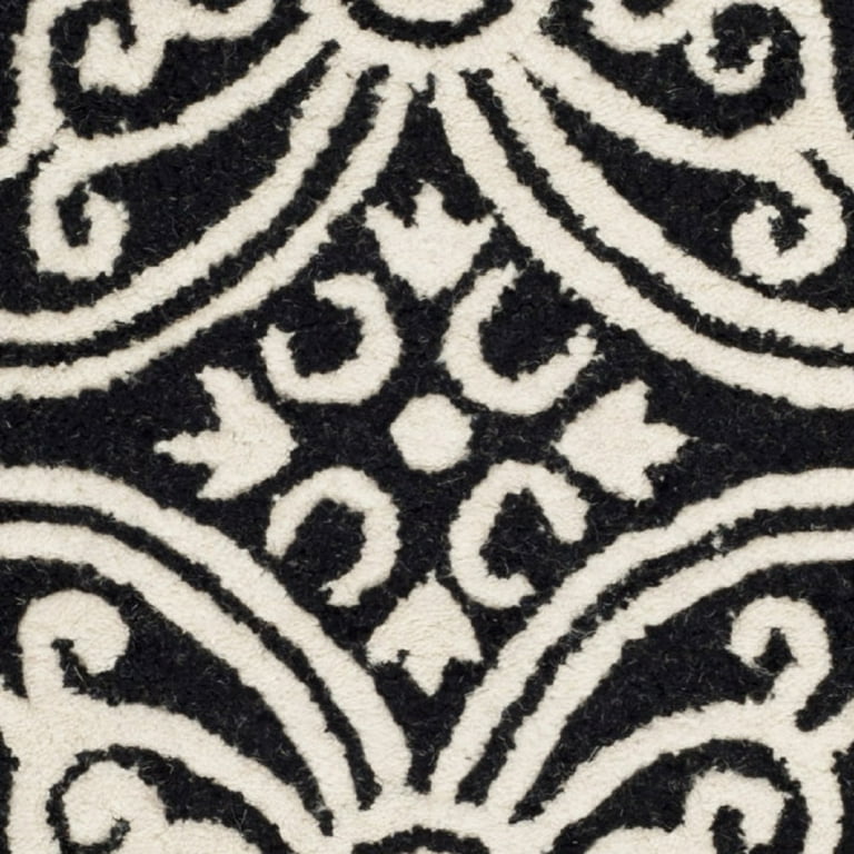 SAFAVIEH Cambridge Leslie Geometric Wool Runner Rug, Black/Ivory