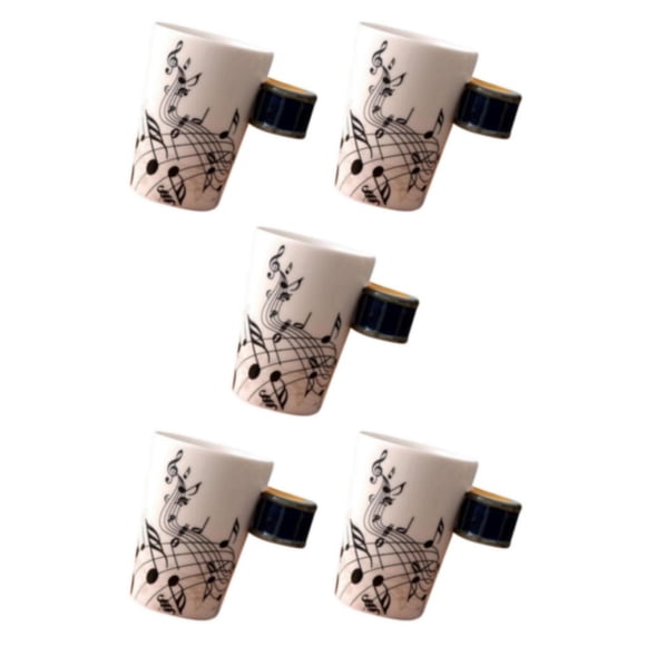 Bearachild Taza de notas musicales elegante blanca para entusiastas de la música y fanáticos del té Taza de notas musicales novedosa y duradera Type2 NO2