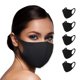 thumbnail image 1 of Mascarilla de Tela Lavable Mascarilla 100% Unisex Mascarillas de Tela Reutilizables para Adultos, Niños, Hombres y Mujeres [Negro-Pack de 5], 1 of 5