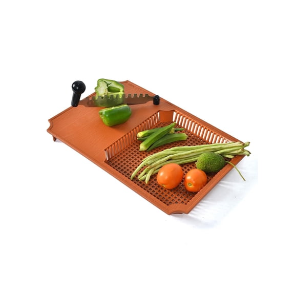 Anjali Cut and Wash Chopping Board with Built-In Colander – Multipurpose Food-Grade Plastic Cutting Board and Strainer Combo for Kitchen Use