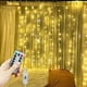 thumbnail image 5 of Cortina de luces LED de 8 modos de 3 m con control remoto, decoraciones navideñas para el hogar, guirnaldas navideñas para bodas, Año Nuevo, Feliz Navidad, 5 of 5