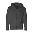 thumbnail image 2 of Independent Trading Co.  mens Full-Zip Hooded Sweatshirt (IND4000Z) Solid Charcoal 2XL, 2 of 3