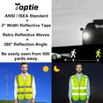 thumbnail image 6 of TOPTIE High Visibility Safety Vest with 9 Pockets, Zipper, Reflective Strips, ANSI ISEA Standards-Black-XL, 6 of 7