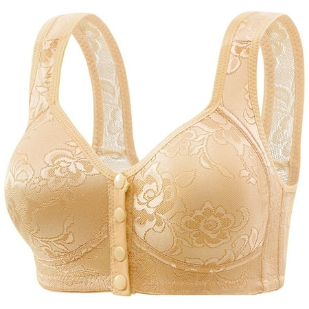 Black of Friday Deals!Clearance Staron Everyday Bras Women Front Closure No Underwire Bra Stretch Wireless Bra Comfortable Breathable Bras Front Button Bra