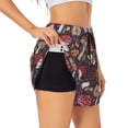 thumbnail image 3 of Lsque Forest Wild Mushroom Printed Women's Running Shorts with Liner Pockets,Elastic Quick Dry Workout Athletic Gym Yoga Shorts,Womens High Waist Shorts-XX-Large, 3 of 9