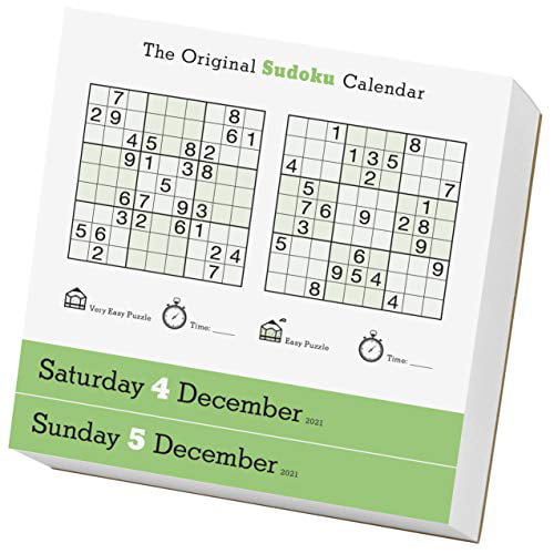 Sudoku 2021 Calendar Box Edition Bundle Deluxe 2021 Sudoku 365 Daily Pages Box Calendar with Over 100 Calendar Stickers